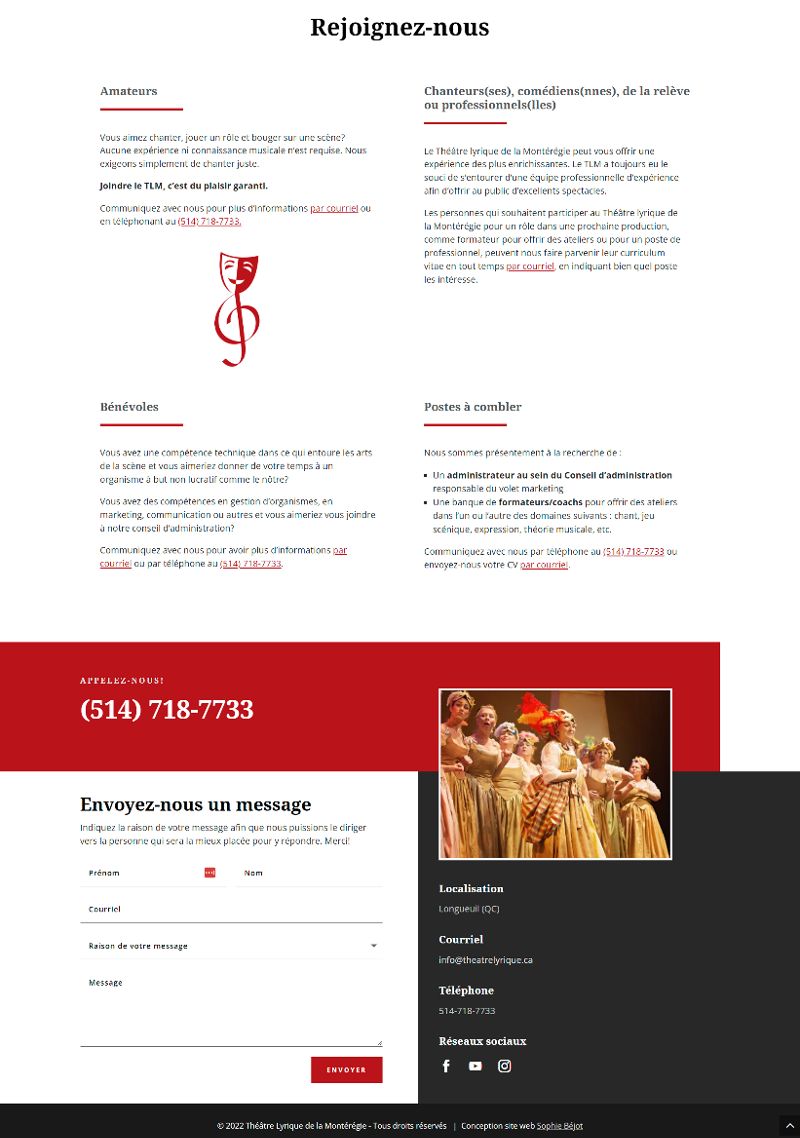 Portfolio - Création site web - TLM Théâtre lyrique de la Montérégie